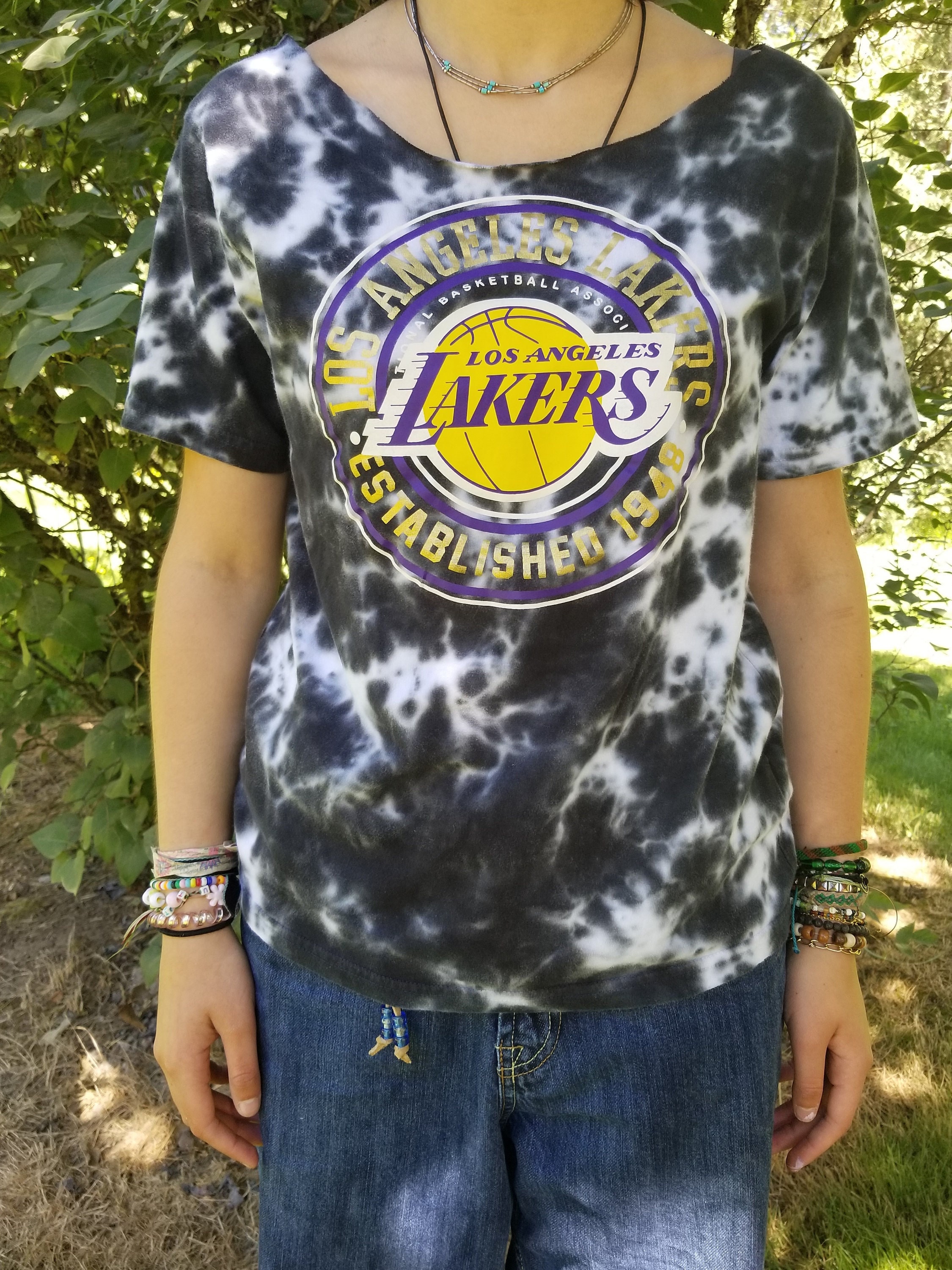 NWT 2020 Los Angeles Lakers NBA Finals Champions Purple Large T-Shirt  Roster