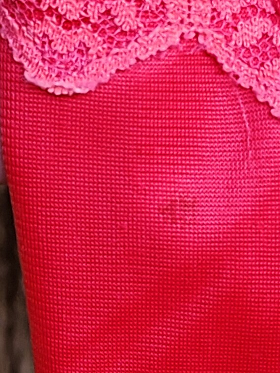 Coral Slip Dress with Lace - image 7