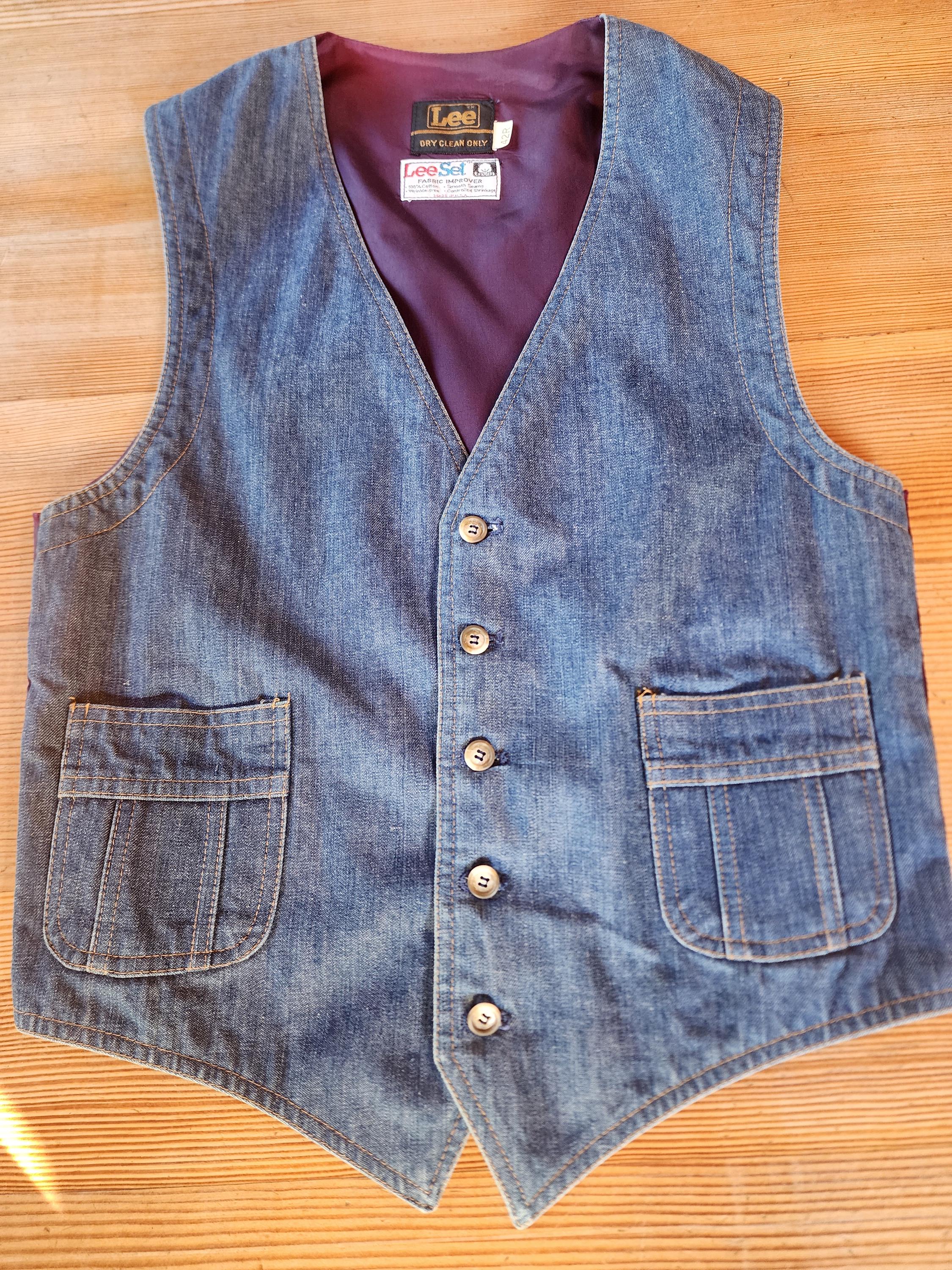 Vintage Denim Lee Vest - Etsy