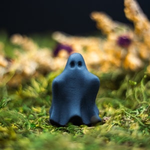 Schwarzer Obsidian Geist Schnitzerei | Gespenst Figur | Natürlicher Kristall