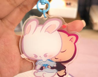Han Quokka & Leebit kiss keychain / Straykids / skzoo / Minsung