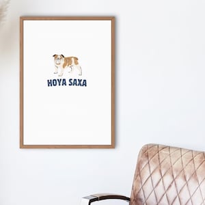 Georgetown University Posters - Digital Download Print - Georgetown Hoya Saxa Dorm Decor - Georgetown Bulldog Art - Georgetown Dorm Room