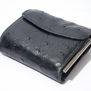 Cartera vintage de avestruz, negra, Frasers