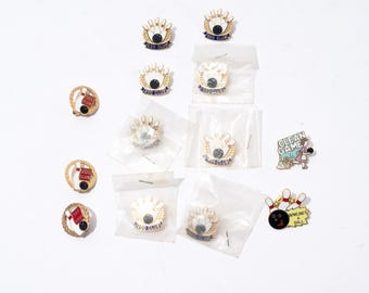 Vintage Bowl Pins, Your Choice, 200 Club, 500 Club, Clean Game, Bowling's a Ball