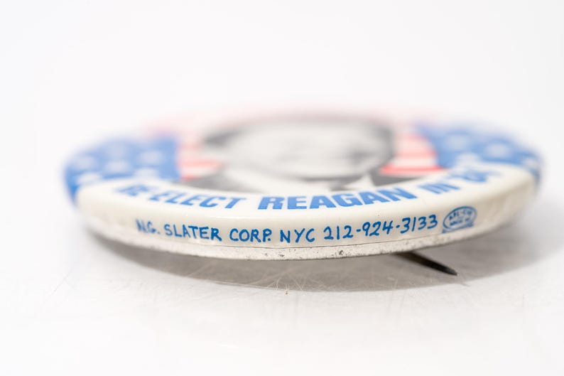 Vintage Ronald Reagan Button, 1984, Keep America Great, Republic Presidential Campaign Pin image 4