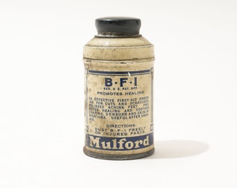 Étain vintage, composé d'iodure de formique de bismuth de Mulford, 1/4 once