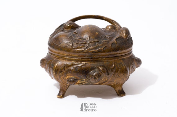 Vintage Cask Jewelry Box, Art Nouveau, Floral des… - image 2