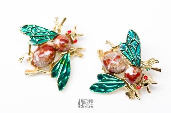 Pair of Bug Brooches, Vintage, Scatter Pins - image 1