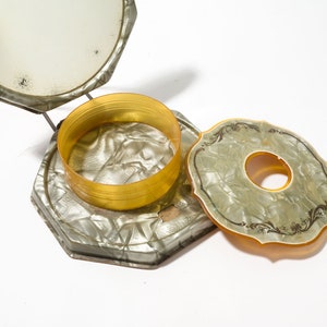 Vintage Hair Receiver and Mirror, Celluloid, AS IS image 5