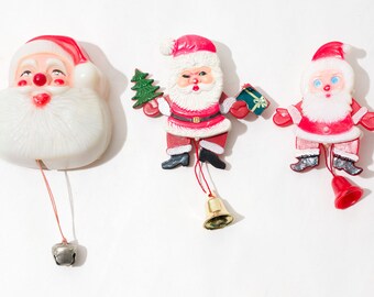 Vintage santa pin with light up nose sale