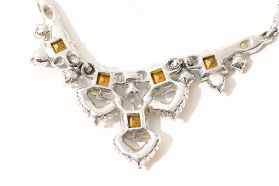 Vintage Rhinestone Necklace and Earrings Set, Sig… - image 6