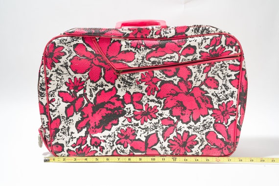 Vintage Floral Suitcase, Mod, Pink - image 3