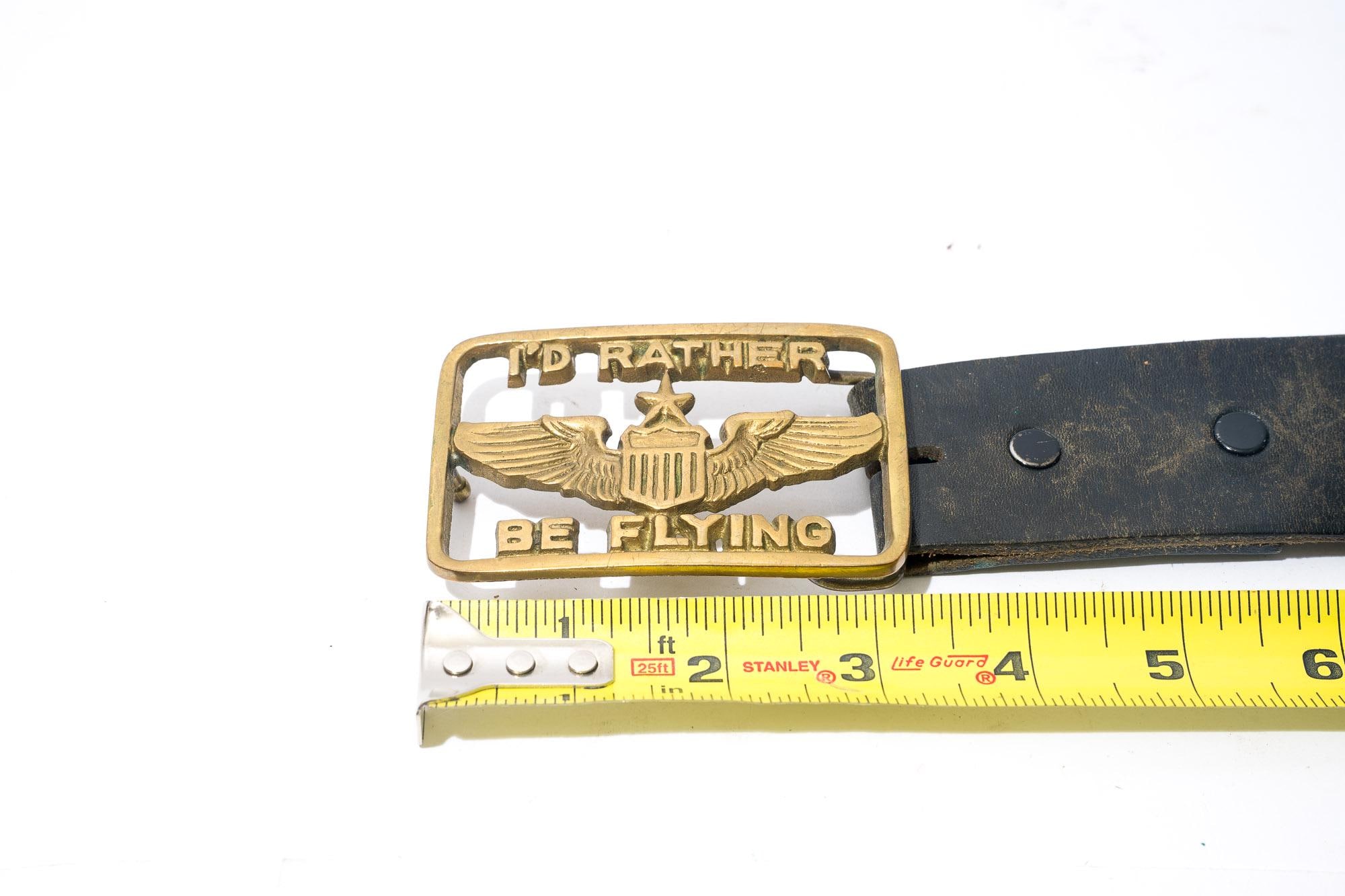 Vintage 1974 I\'d Rather Be Flying Belt Buckle Vintage I main image 2