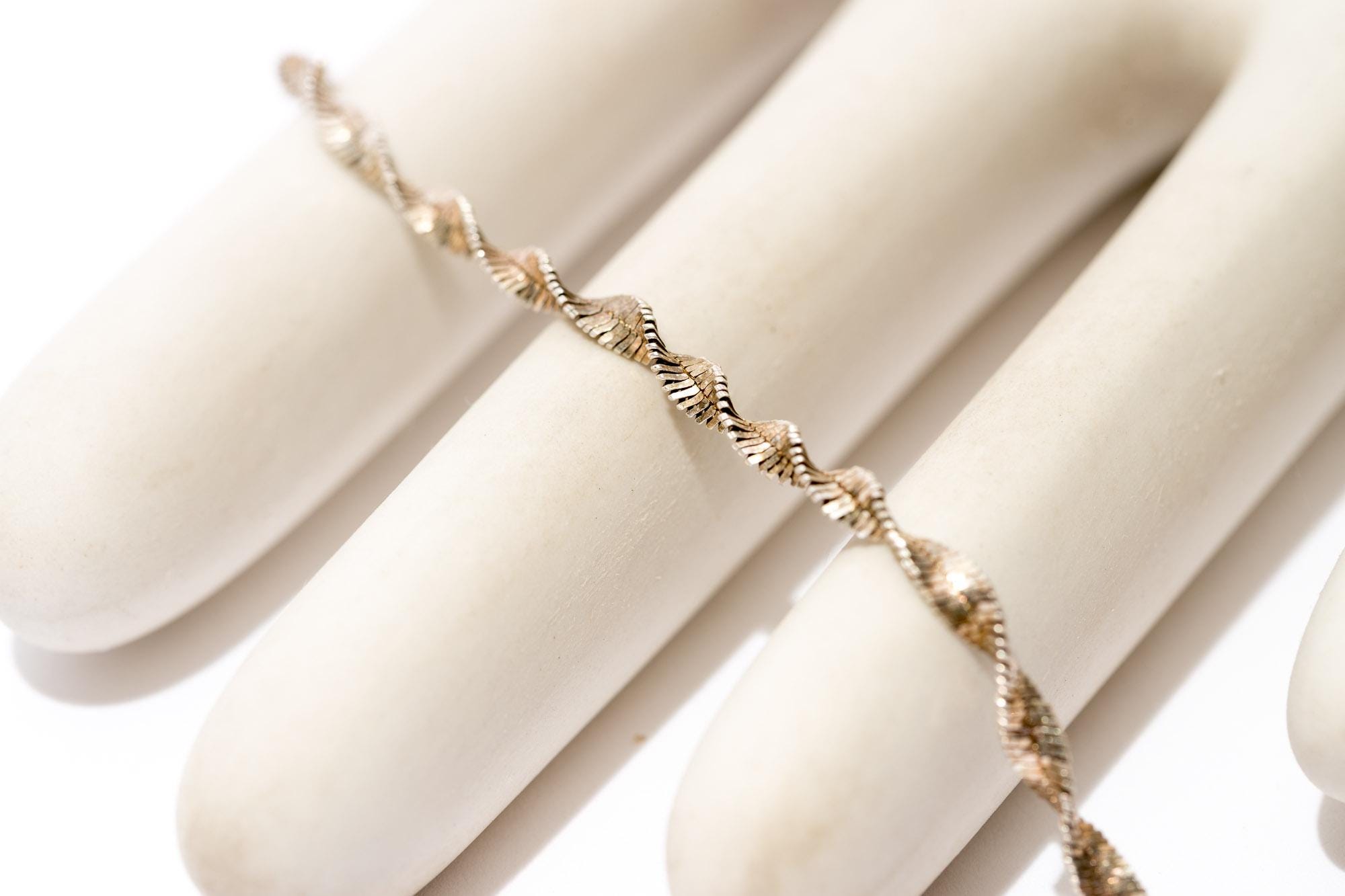 ツイストデザインのヴィンテージシルバーチェーン、925、イタリア製