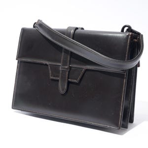 Bolso vintage, marrón, se abre por ambos lados, incluye monedero, estilo parisino