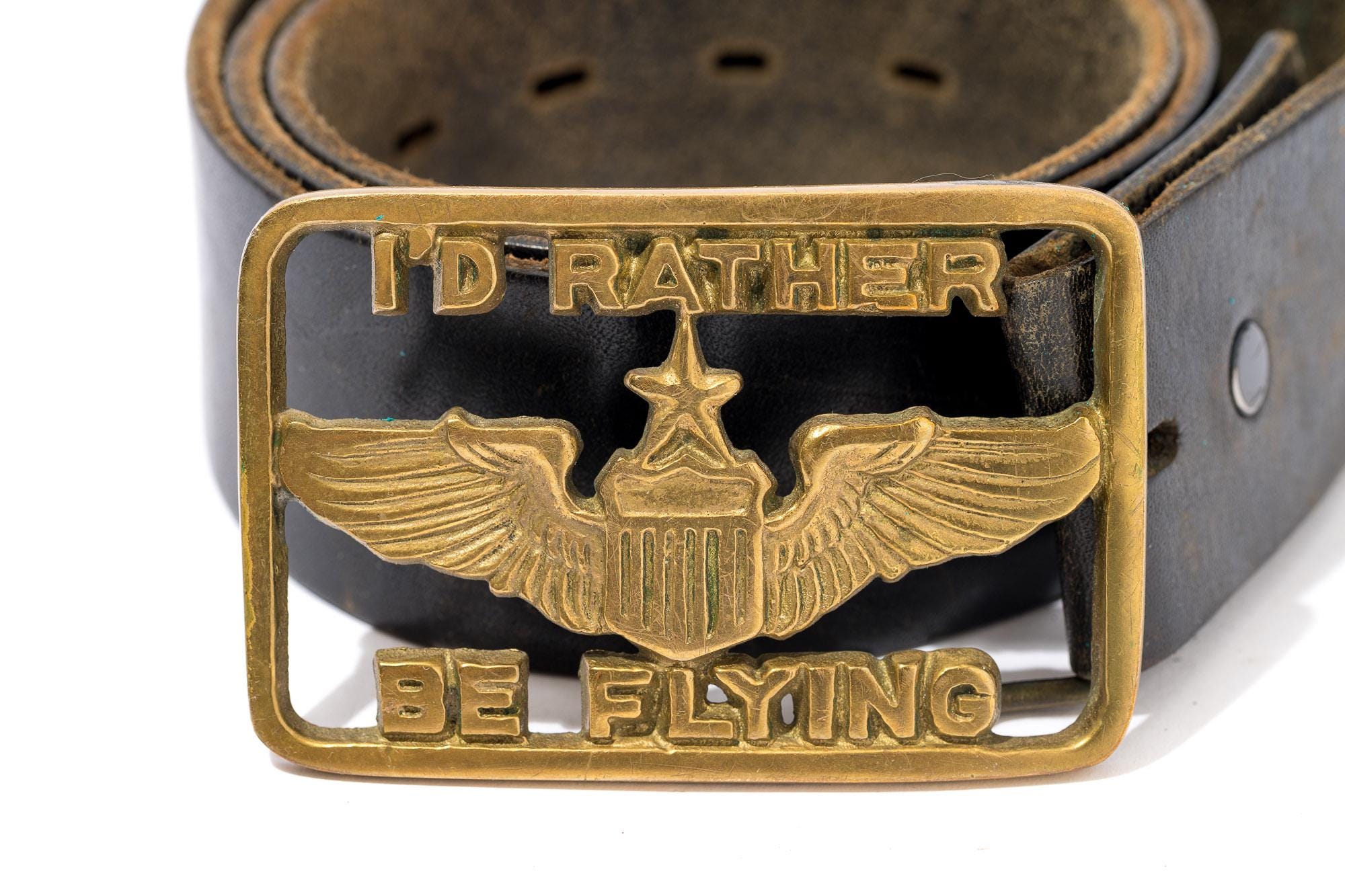Vintage 1974 I\'d Rather Be Flying Belt Buckle Vintage I main image 4