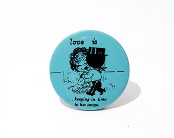 Vintage "Love Is..." Button: 1970s Kim Casali Comic
