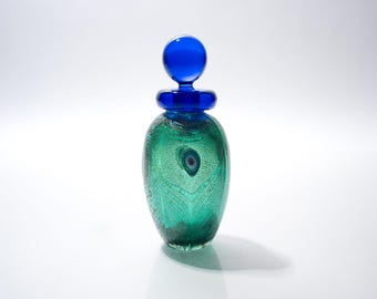 Murano Franco Moretti Perfume Bottle Signed Sanded 1980s 6