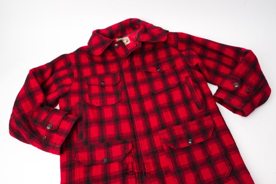 Vintage Woolrich Hunting Jacket, Wool, Red, Plaid - image 1