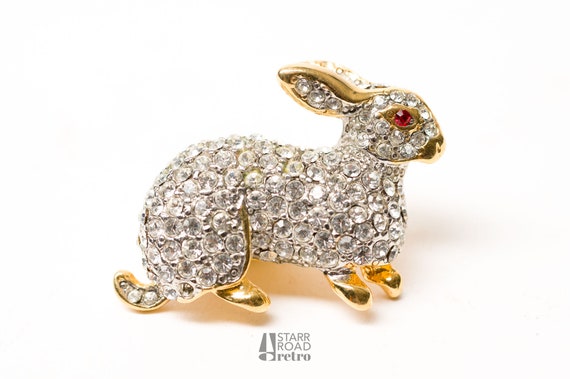 Vintage Rabbit Brooch, Kenneth J. Lane, KJL - image 1