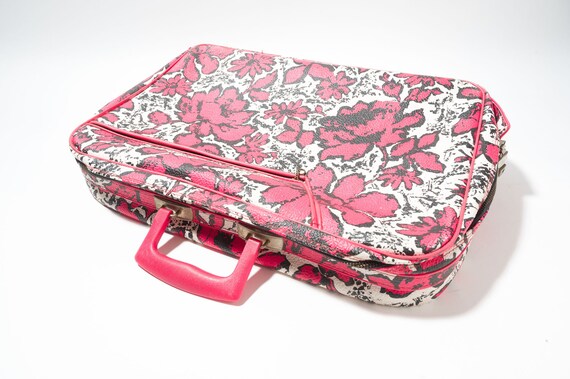 Vintage Floral Suitcase, Mod, Pink - image 6