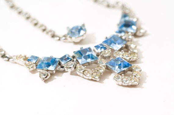 Vintage Rhinestone Necklace and Earrings Set, Sig… - image 9
