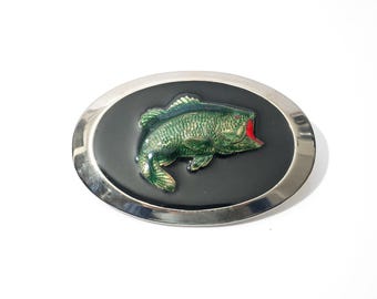 Vintage Fisch Gürtelschnalle, Bass