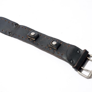 Vintage Leather Watch Band, Wide, Double Hole, Silver Color Hardware, AS IS, Mid Century 1970s