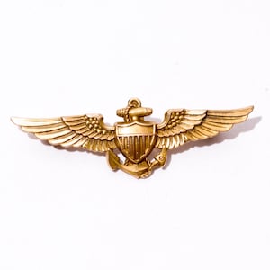 Vintage United States Naval Aviator Badge, World War II, Balfour, Gold Filled