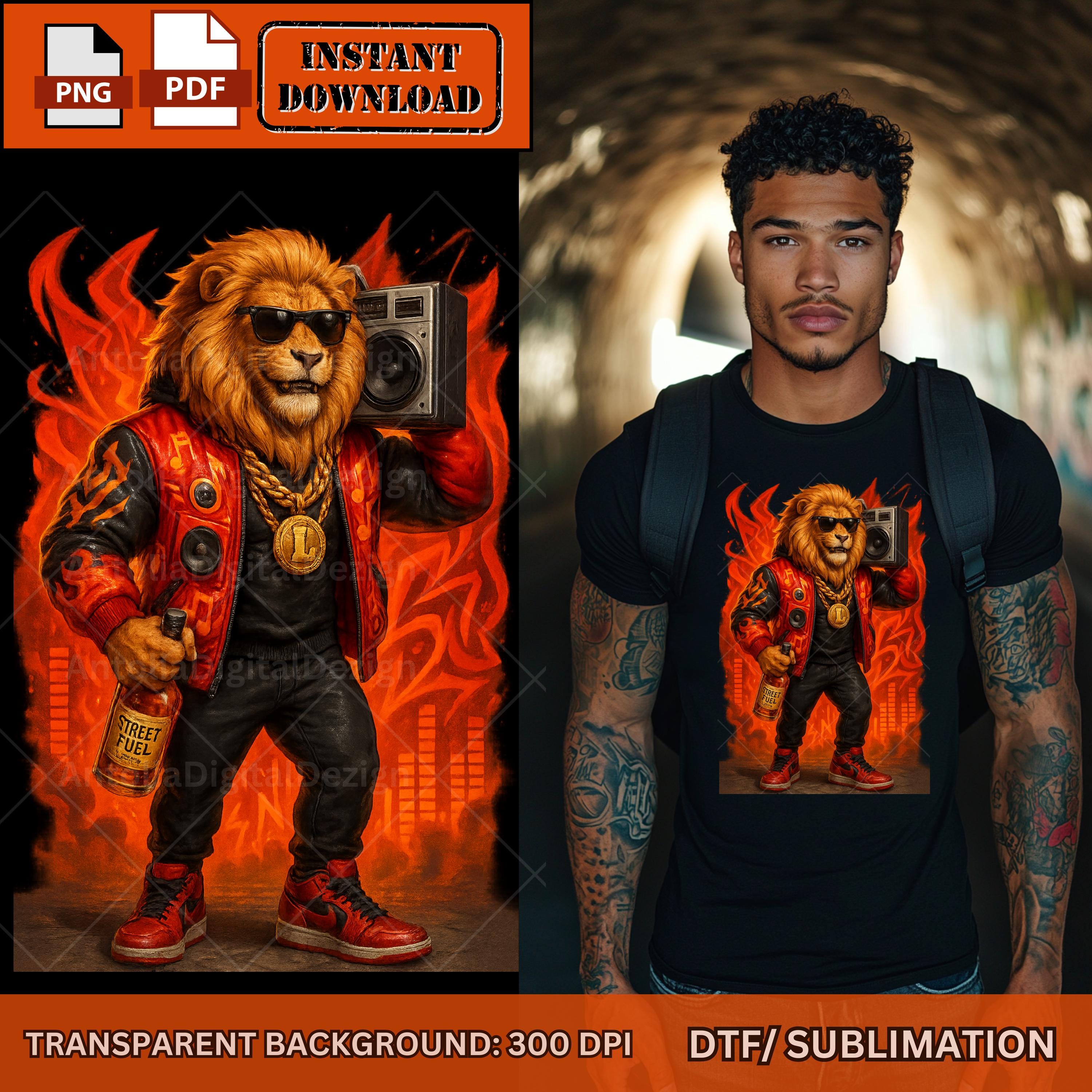 Hip Hop Lion Clipart, Urban Street Graffiti Lion, T-shirt Design, 300 ...