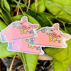 Romantic Pig Sticker for Valentines Day
