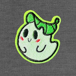 Adorable Toshidii Ghost Iron on Patch - Jean Jacket Accessory - Spooky Embroidered Design
