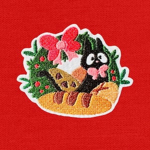 Cute Jiji Cat Patch - 3x3in - Handmade - Perfect for Studio Ghibli Fans - Iron On