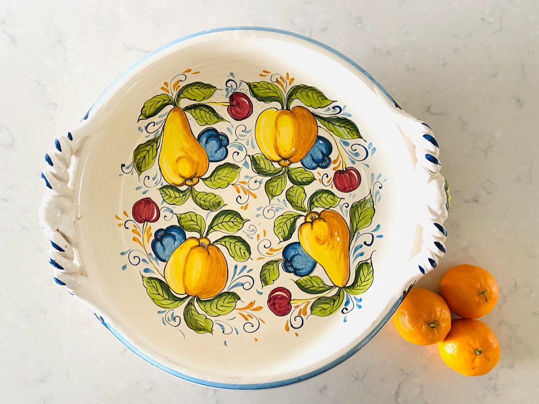 Made In Italy Majolica Pitcher And Bowl - 4