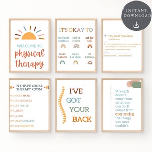 Physical Therapy Poster Bundle, 6 Physical Therapy Wall Prints, Physical Therapy Decor, Physical Therapist, Physical Therapy Office, PT Art