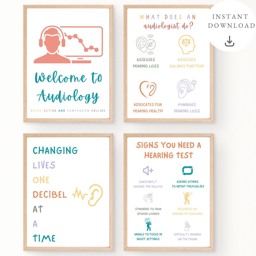 Audiology Wall Art Bundle | 4 Audiology Posters | Audiologist Art ...