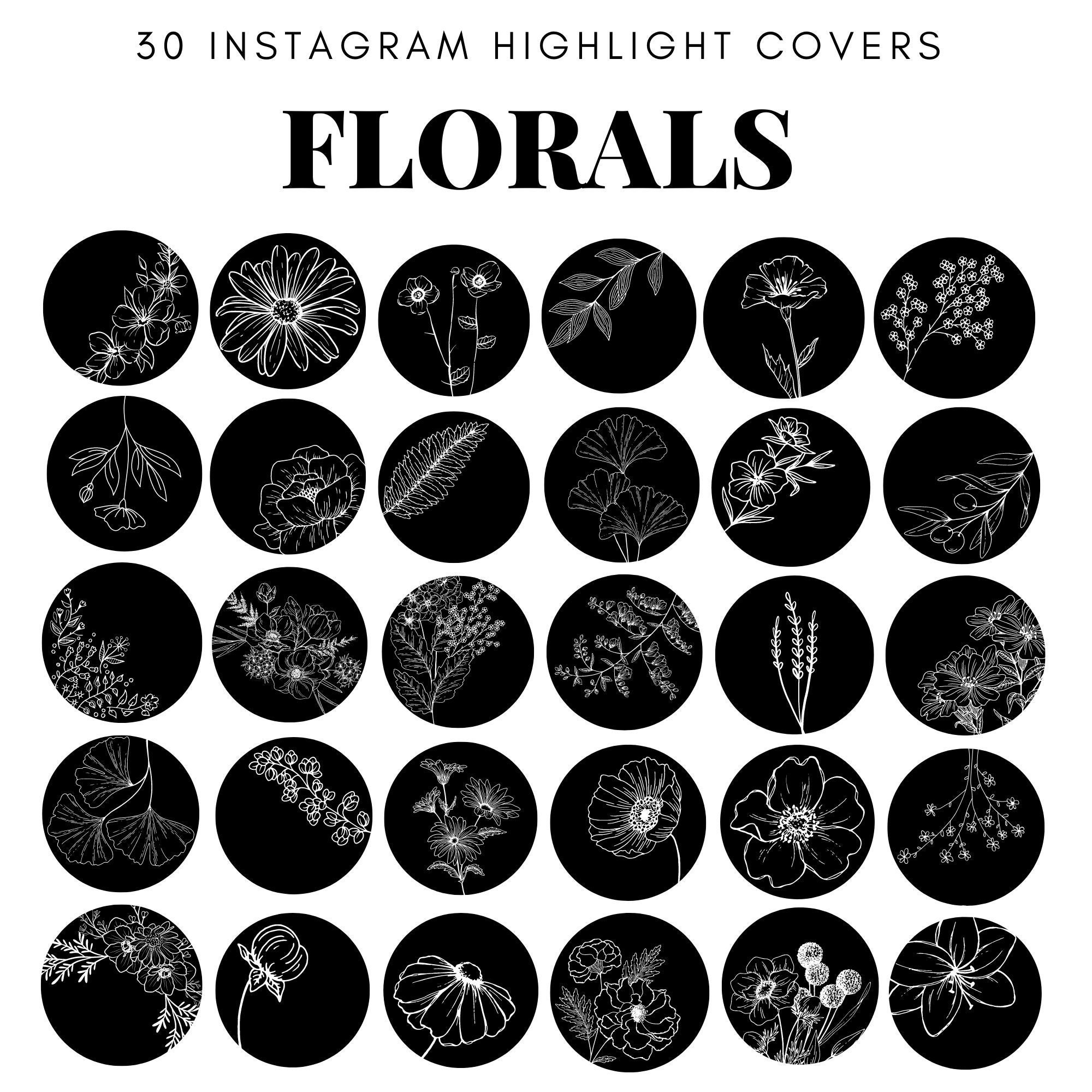 Instagram highlight covers story highlight icons Botanical Line Art floral  flower 9155700 Vector Art at Vecteezy