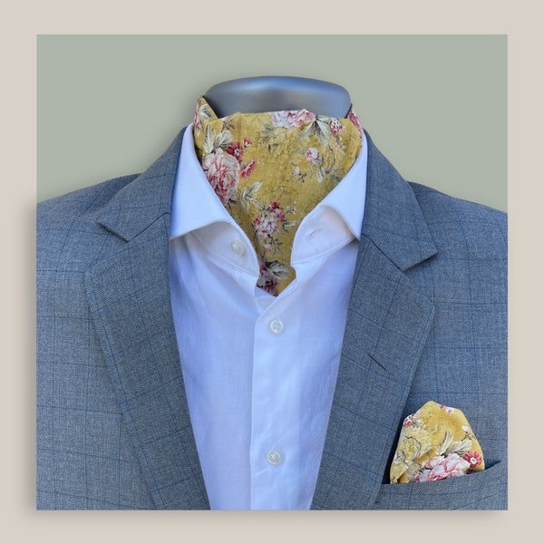 Balete's Cravat-stropdas | 100% lichtgewicht katoen bedrukt | Linnen touch | Cravat Ascot stropdas | Ascot | Das | Ascot voor mannen | Cravat stropdas