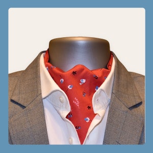 Balete Designs Reversible Cravat in Red and Grey black combination | Ascot | Cravat | Ascot for Men