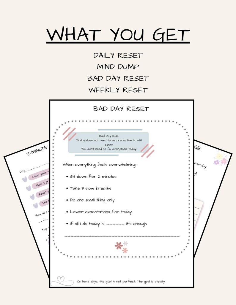 Reset Your Day in 10 Minutes Printable | Overwhelmed Mom Planner ...