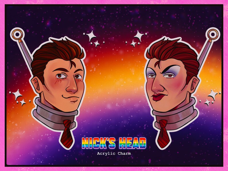 Lollipop Chainsaw Nick's Head Acrylic Charm Etsy