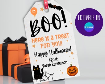 Halloween Favor Tags, Boo Gift Tags, Trick Or Treat Favor Tags, Treat Bags, Printable Halloween Tags, Halloween Party Favor, Boo Gift Tags