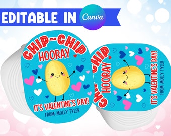 Chips Kids Valentine Printable, Pringles Snack Size Chips, kids valentine school valentine, Download, Chip Hooray Valentine Tags, Chips Tags
