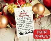 Santa's Magic Key Tag, Christmas Eve Box Filler, Christmas Eve Traditions, Gift, Magical Christmas Key, Instant Printable Digital Download