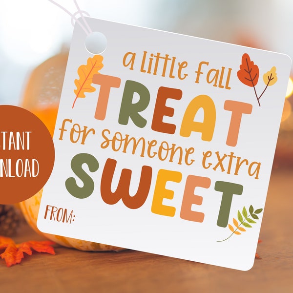 Fall Favor Tags, Autumn Gift Tags, Autumn Favor Tags, Fall Treat Bags, Printable Halloween Tags, Fall Party Favor, Sweet Treat Gift Tags