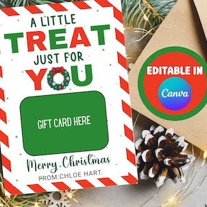 Weihnachtsgeschenkkarte druckbare, eine kleine Belohnung, 5x7 Geschenkkartenhalter, Weihnachtsgeschenkkartenhalter, Kaffee-Geschenkkarte, Lehrer-Geschenkkarte, Klient