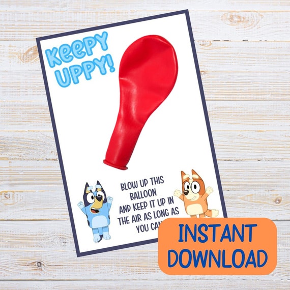 Keepy Uppy Balloon Favors Bluey Birthday Tags Favors Thank - Etsy UK