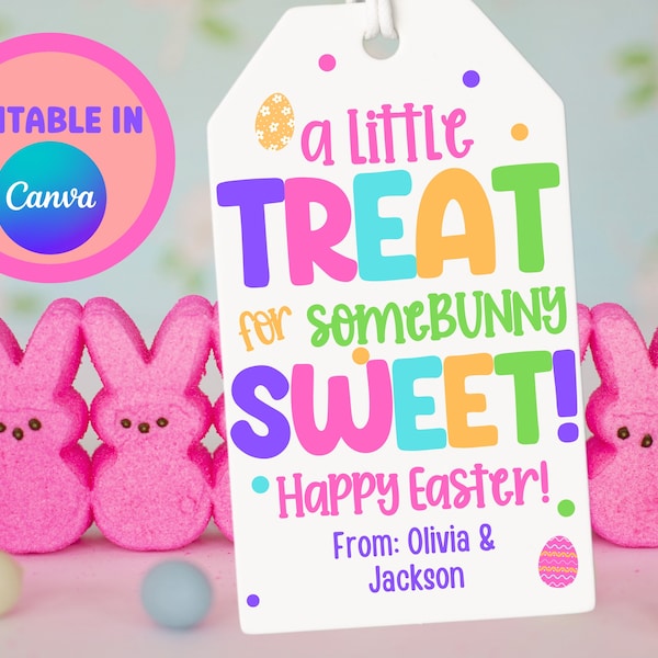 Afdrukbare traktatie voor iemand Sweet Easter Gift Tag, Easter Basket Gift Tag, Easter Treat Tag, School Favor Tag, Treat Bags, Classroom Guns