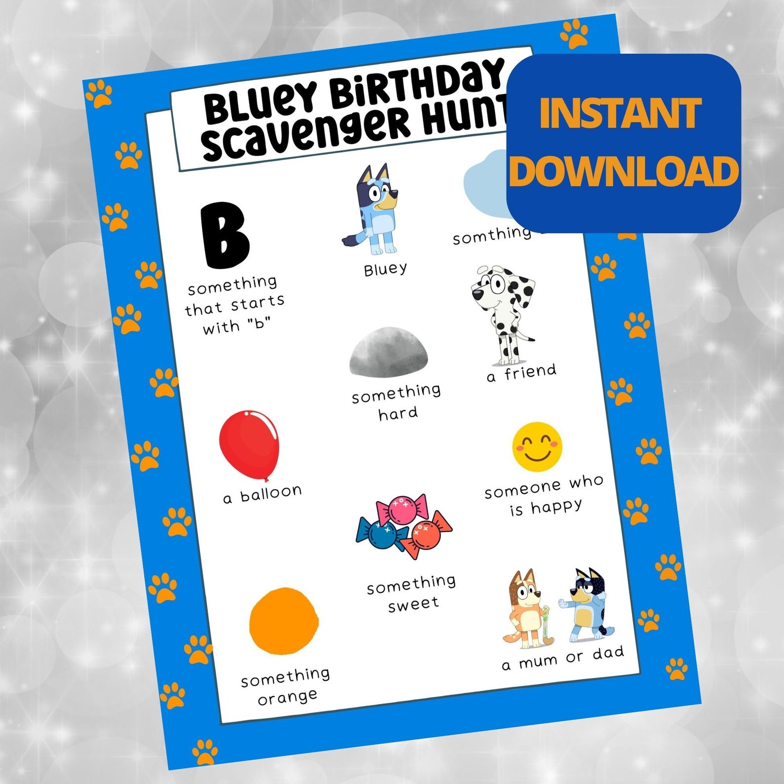 Bluey Scavenger Hunt Printable