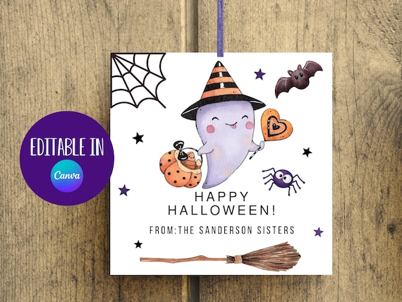 Halloween Printable Tags, Halloween Treat, Trick Or Treat Favor Tags, Treat Bags, Happy Halloween Tags, Halloween Party, Ghost Gift Tags